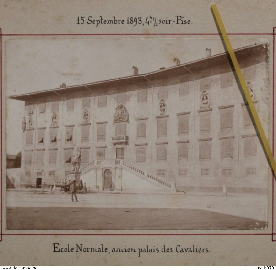 Photo 1893 Pise Ecole Normale Ancien Palais Des Cavaliers Italie Tirage Albuminé Albumen Print - Antiche (ante 1900)