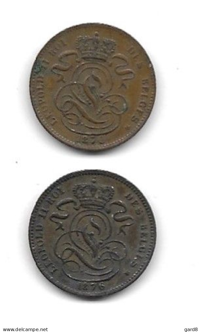 Lot De 2 Pièces De 1 Centime  - 1870 Et 1876 - 1 Cent