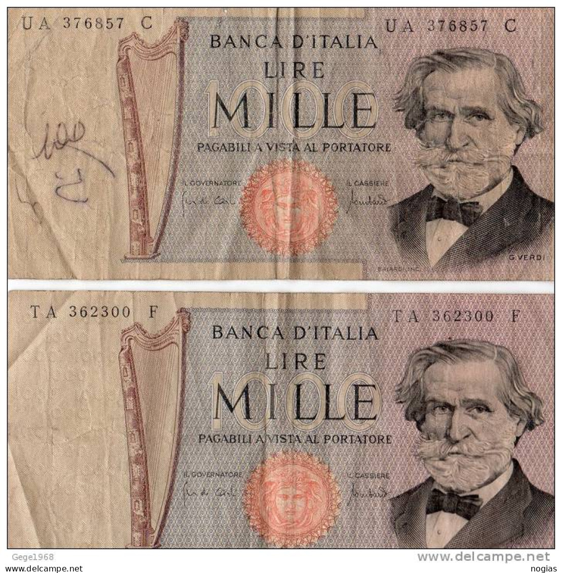 4 BILLETS DE 1000 LIRE ITALIENNE - 1000 Liras