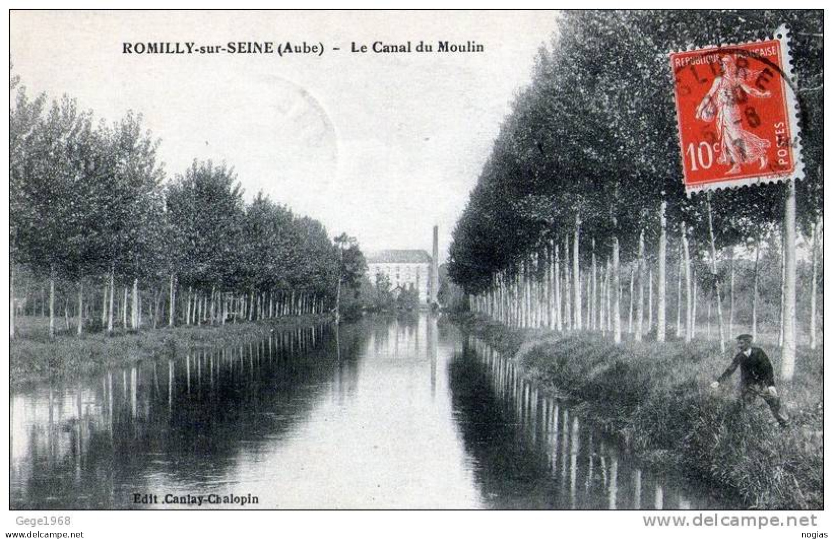 ROMILLY SUR SEINE - LE CANAL DU MOULIN - BEAU PLAN ANIMÉ - Romilly-sur-Seine