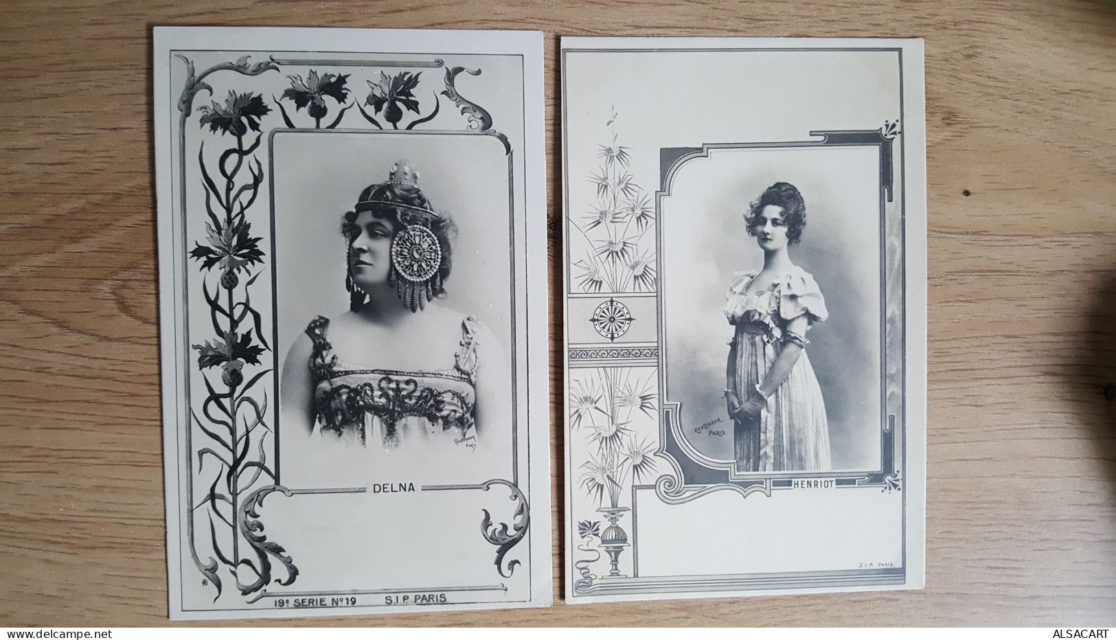 4 Cartes  Style Art Nouveau , Reutlinger , Aino Ackté,henriot,delna,yahne  , Dos 1900 - Animaux Habillés