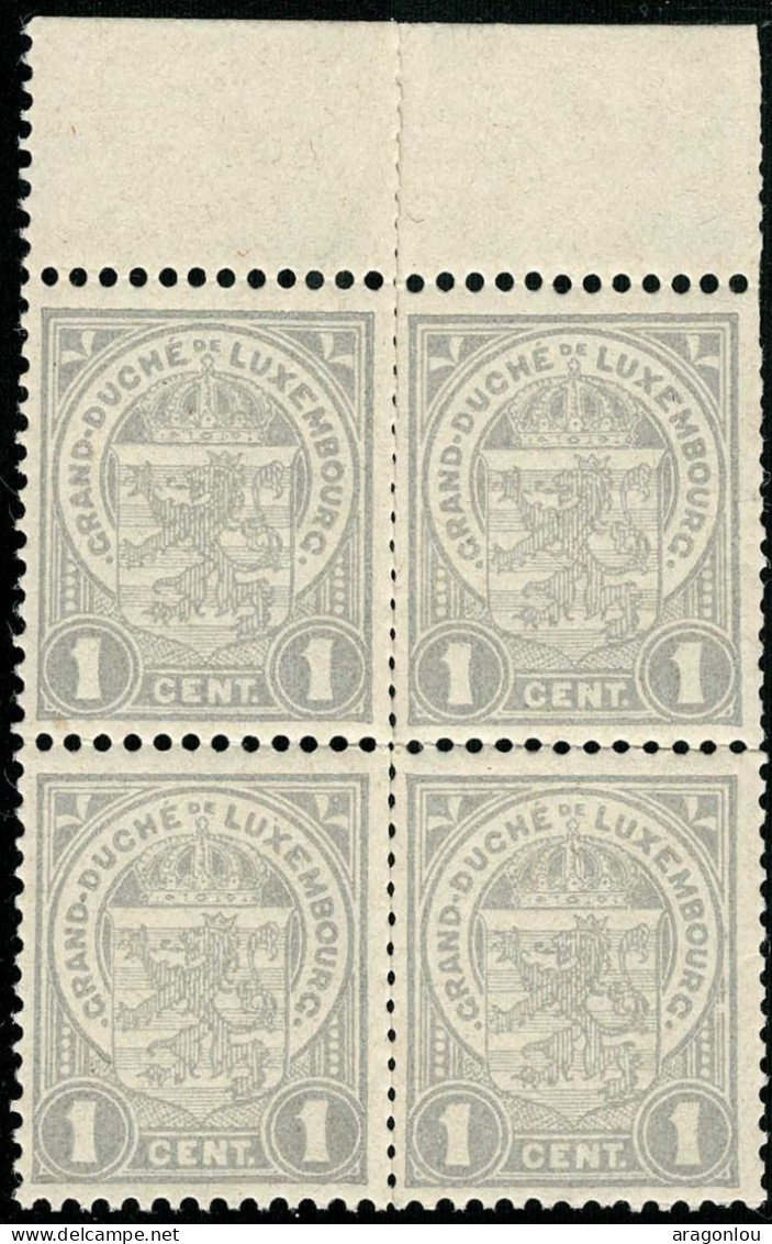 Luxembourg, Luxemburg 1907 Ecusson Bloc 4x 1c. Neuf MNH** - 1907-24 Abzeichen