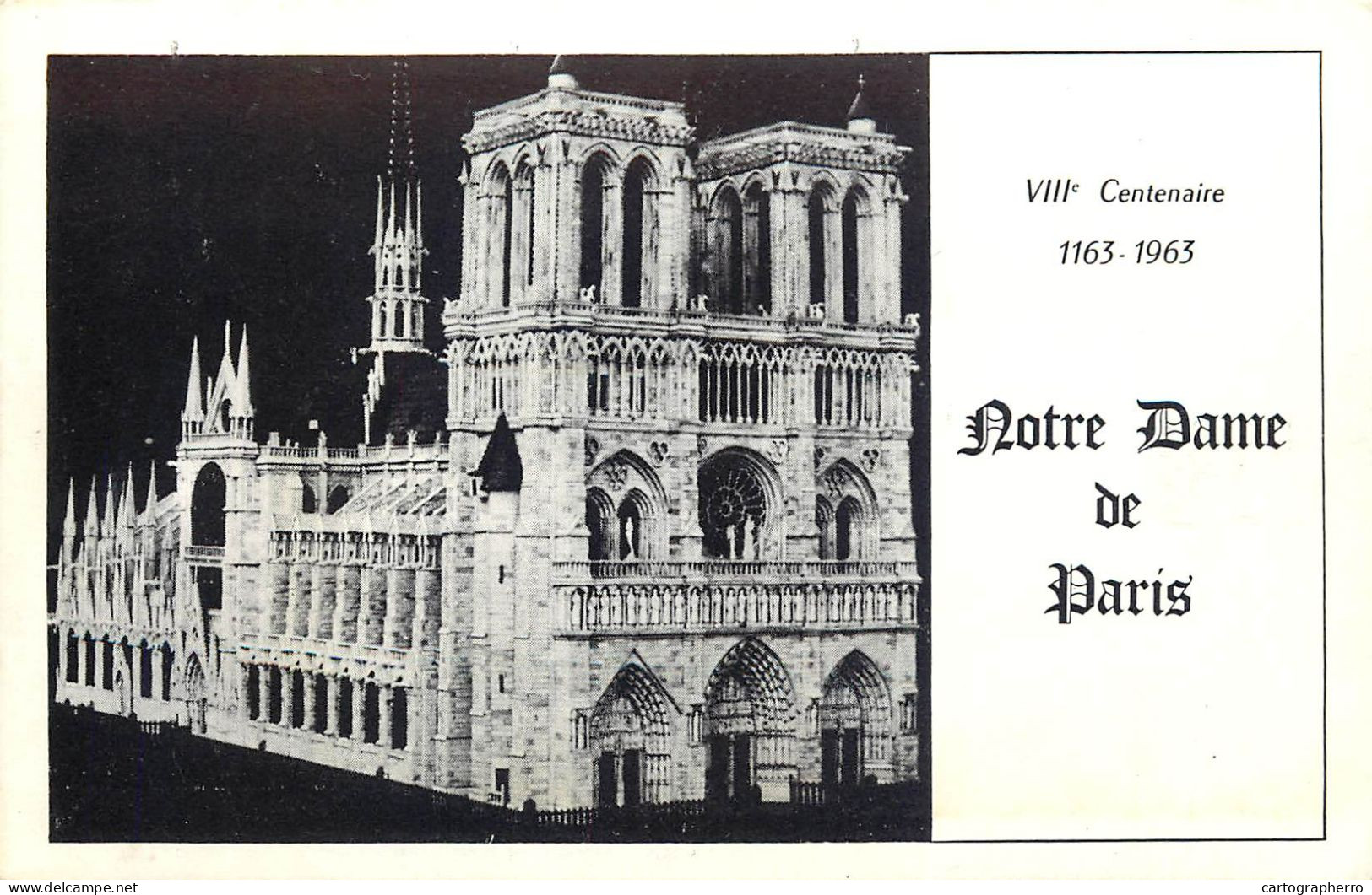 France VIIIeme Cenntenaire Notre Dame De Paris Carte Postale D'anniversaire - Notre Dame De Paris