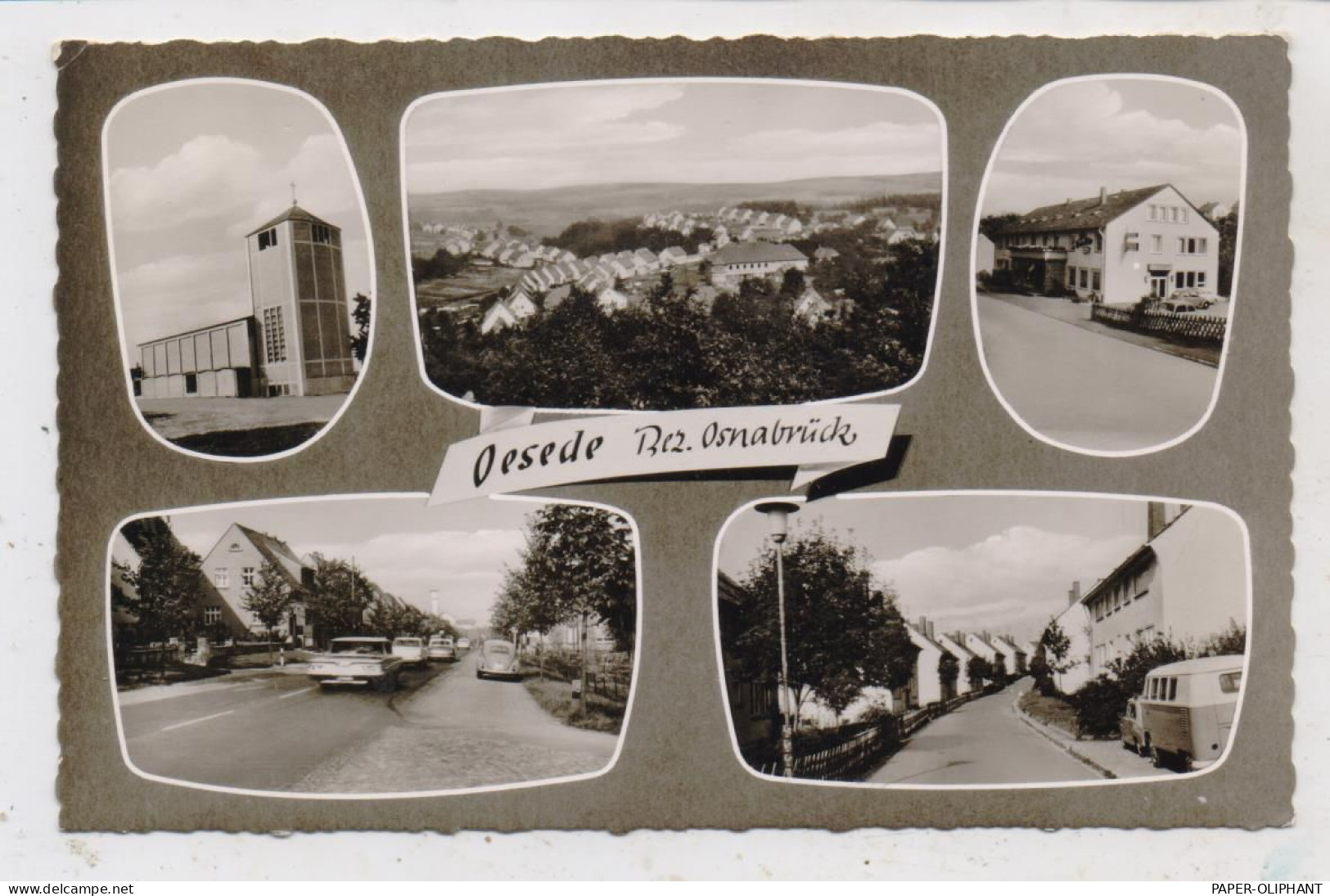 4504 GEORGSMARIENHÜTTE - OESEDE, Gaststätte - Bäckerei Spata, Kirche, Strassenansichten, 1964 - Georgsmarienhütte