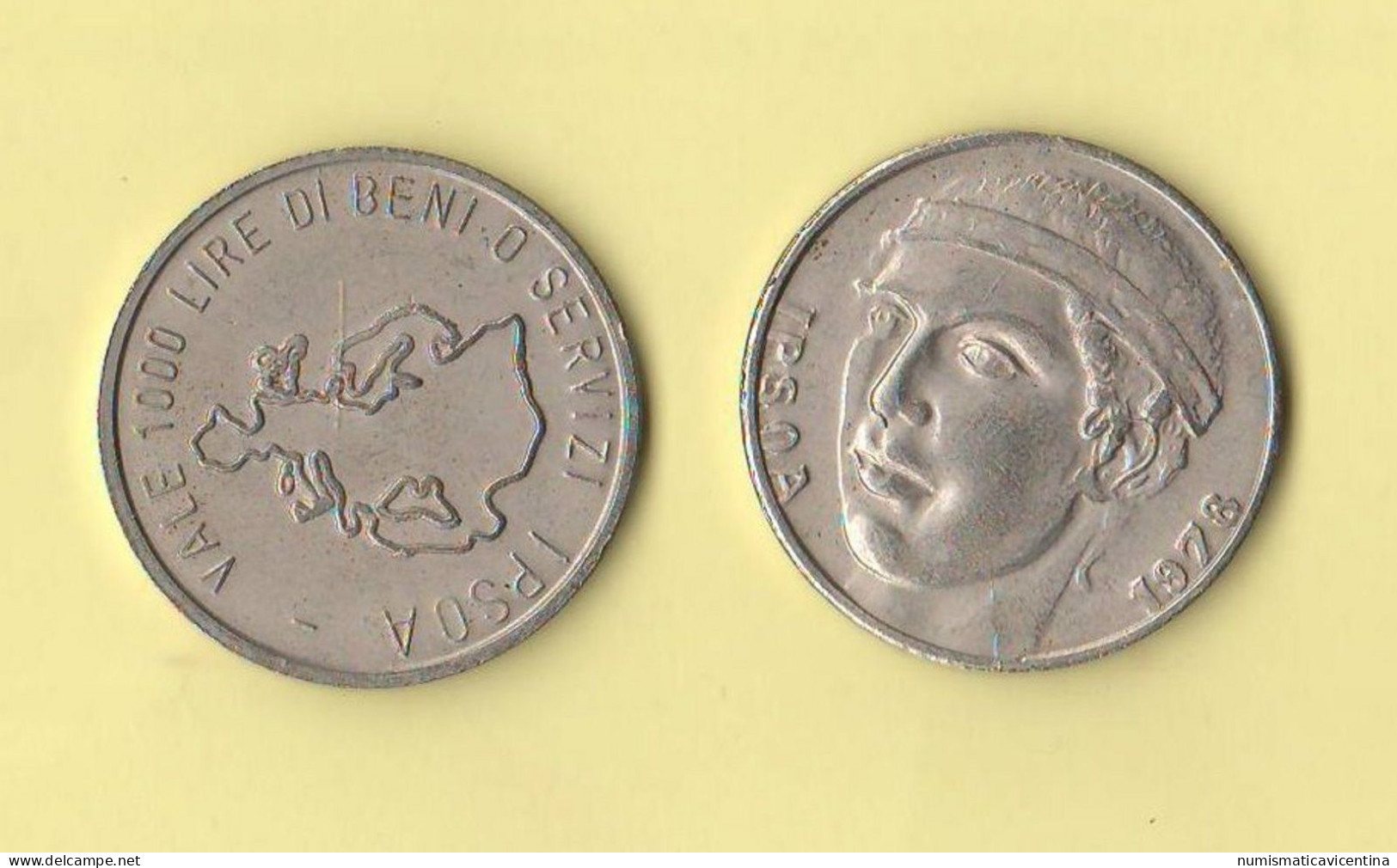 Gettone Monetale 1000 Lire Nickel Istituto Ipsoa Anni 70 Coin Token Jeton De Pièce Münzmarker - Monetari/ Di Necessità