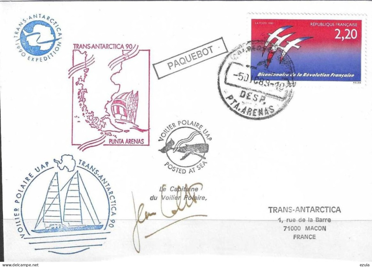 Voilier Polaire U. A. P. Trans  Antarctica  90 Paquebot  Punta Arenas - Année Polaire Internationale