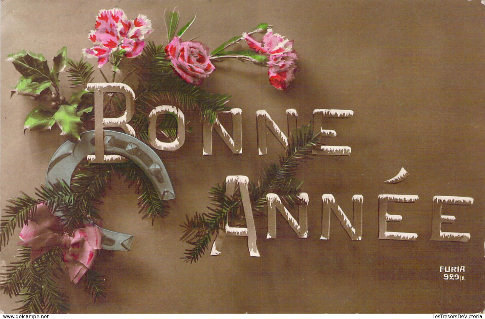NOUVEL AN - Bonne Année - Fleurs - Carte Postale Ancienne - Neujahr