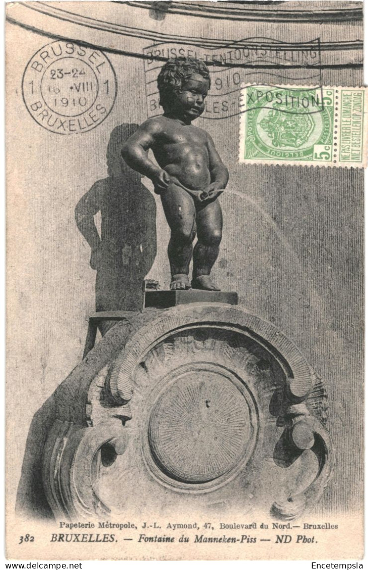 CPA  Carte Postale Belgique Bruxelles Fontaine Du Manneken Pis 1910  VM69867 - Beroemde Personen