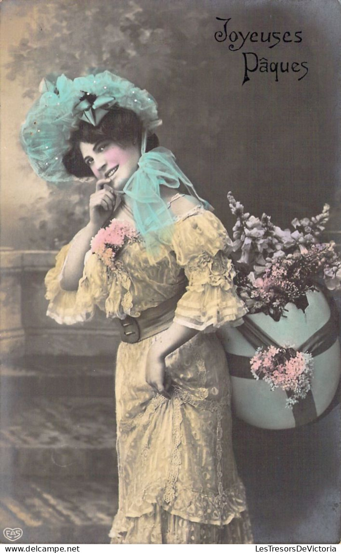 Femmes - Fantaisie - Joyeuses Pâques - Mode - Carte Postale Ancienne - Vrouwen
