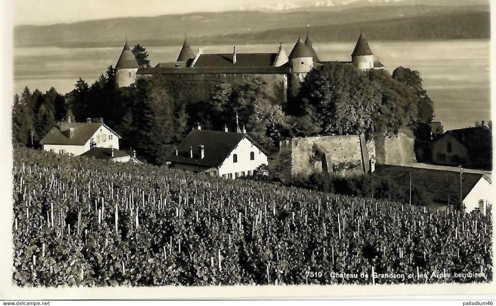 VAUD GRANDSON CHATEAU ET LES ALPES BERNOISES - Editions Schnegg Lausanne  No 7519 - écrite Le 26.12.1932 - Grandson