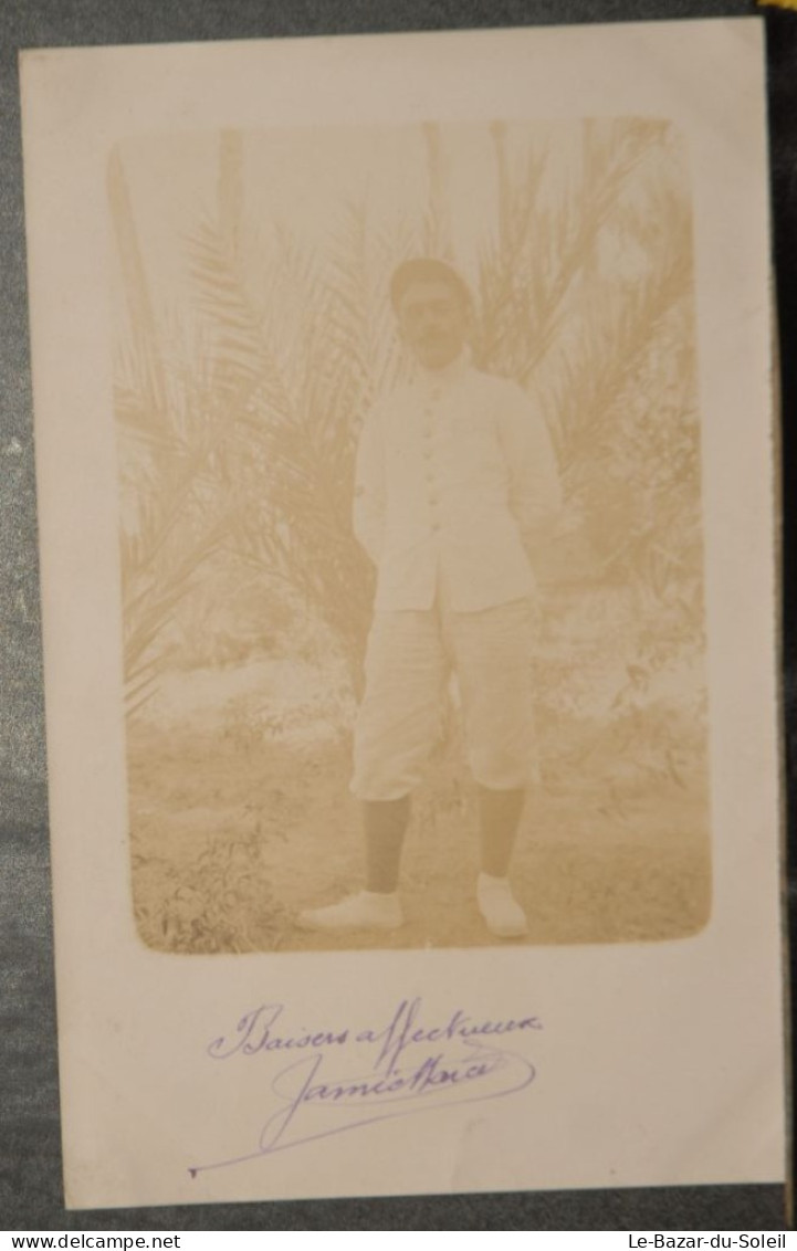 CP, Militaria, Carte Photo Soldat Homme à Identifier Famille LAMIC Marcel Aveyron 12  Posté De BEL HADI Algérie 1915 - Collections & Lots