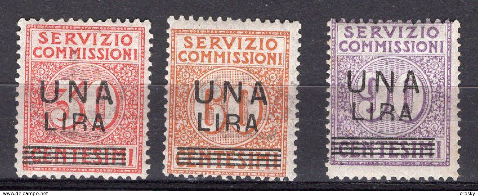 Z6195 - ITALIA REGNO COMMISSIONI SASSONE N°4/6 * - Segnatasse