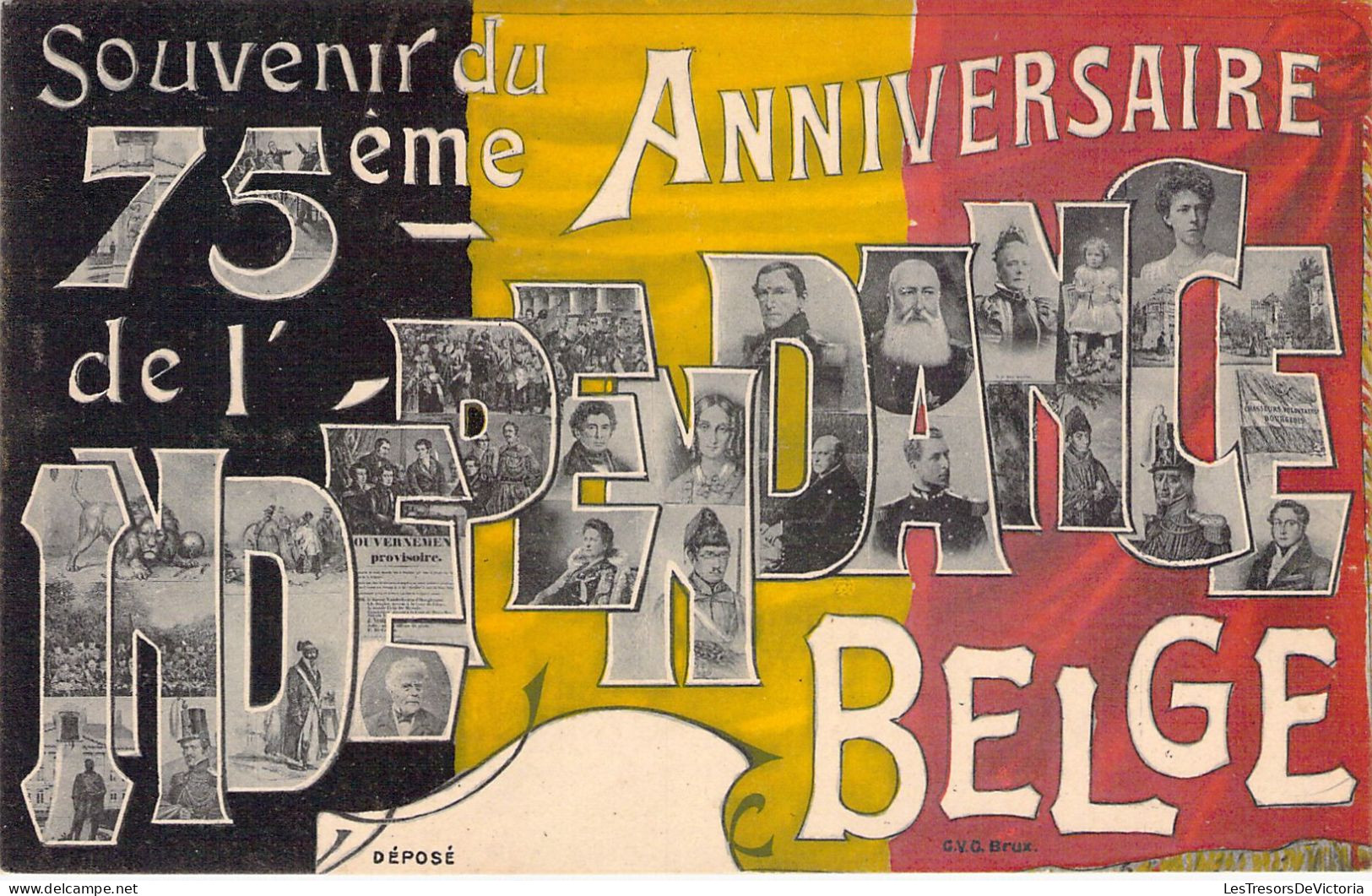 FAMILLE ROYALE - 75è Anniversaire De L'indépendance Belge - Carte Postale Ancienne - Familles Royales