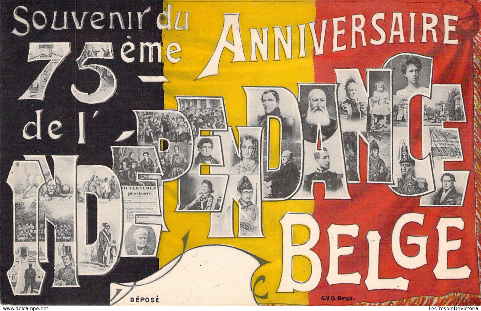 FAMILLE ROYALE - 75è Anniversaire De L'indépendance Belge - Carte Postale Ancienne - Familles Royales