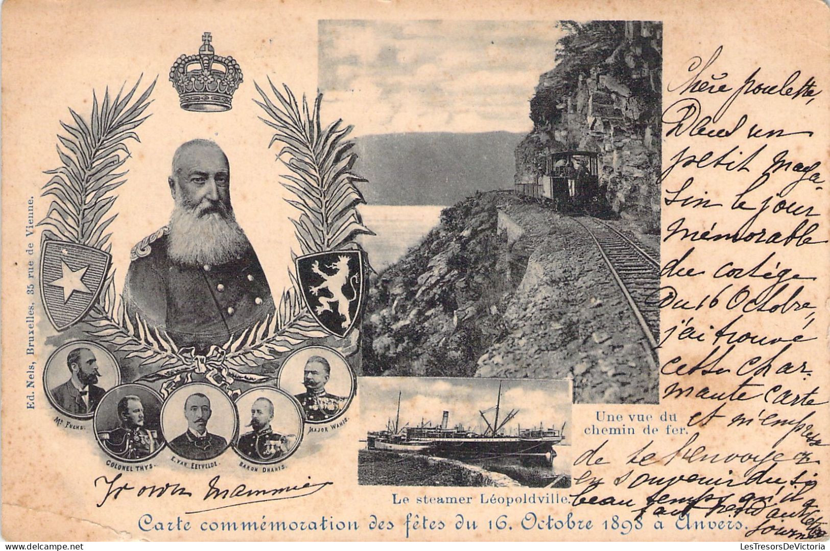 FAMILLE ROYALE - Carte Commémoration Des Fêtes Du 16 10 1898 à Anvers - Carte Postale Ancienne - Familles Royales