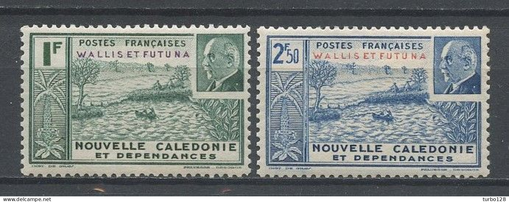 WALLIS 1941 N° 90/91 * Neufs MH Trace Charnière TTB C 3.50 € Rade De Nouméa Pétain Bateaux Boats Oeuvres Coloniales - Unused Stamps