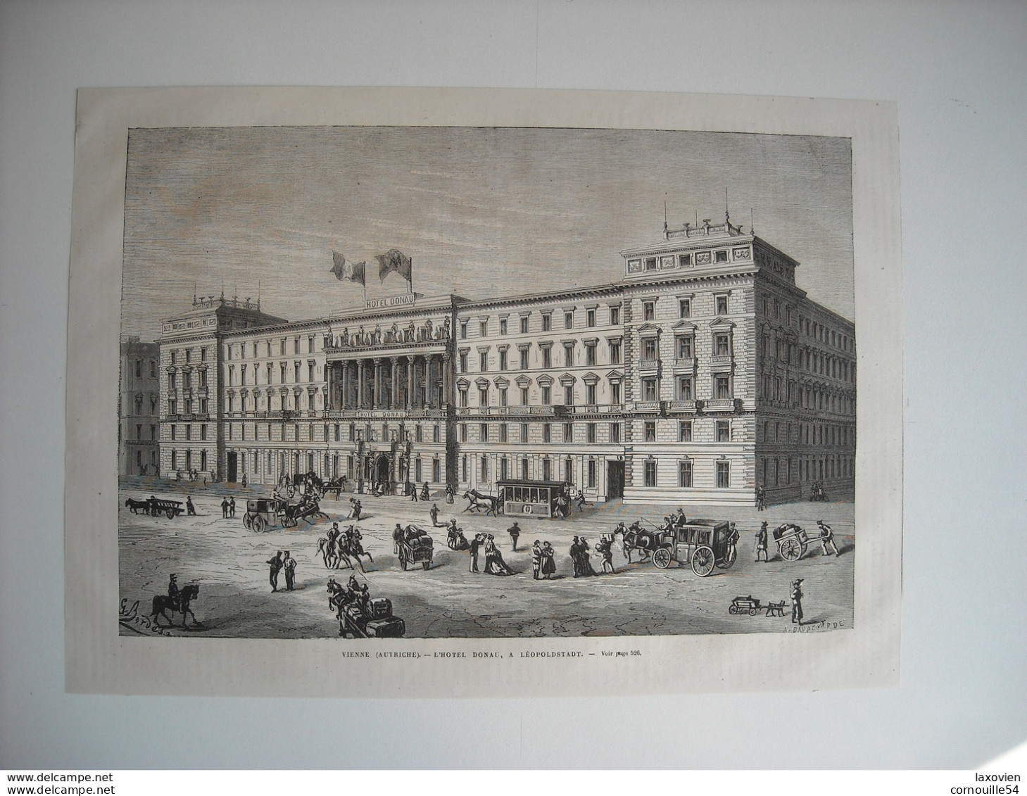 GRAVURE 1873. AUTRICHE. VIENNE. L’HOTEL DONAU, A LEOPOLDSTADT. - Liederbücher