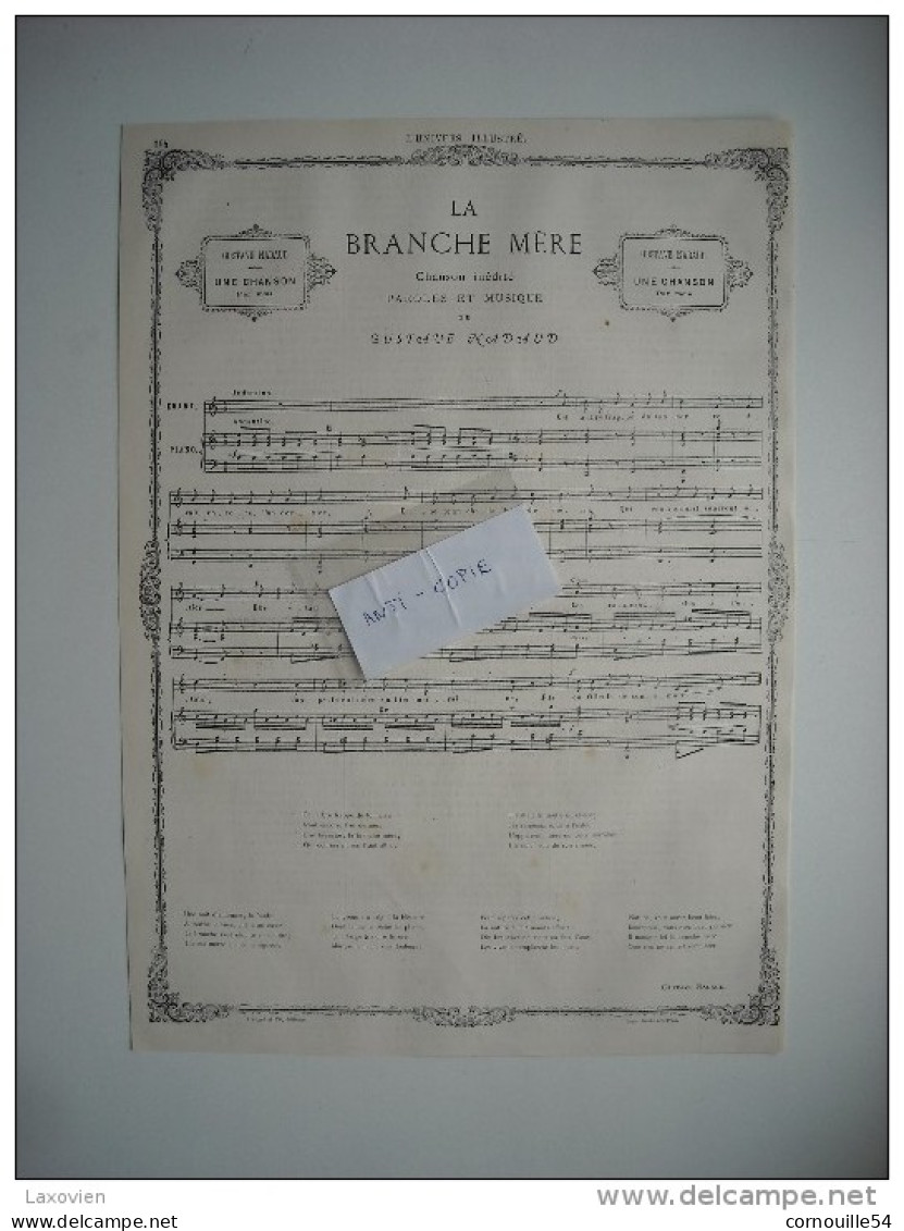 CHANSON 1869. LA BRANCHE MERE. CHANSON INEDITE, PAROLES ET MUSIQUE DE M. GUSTAVE NADAUD. - Chansonniers