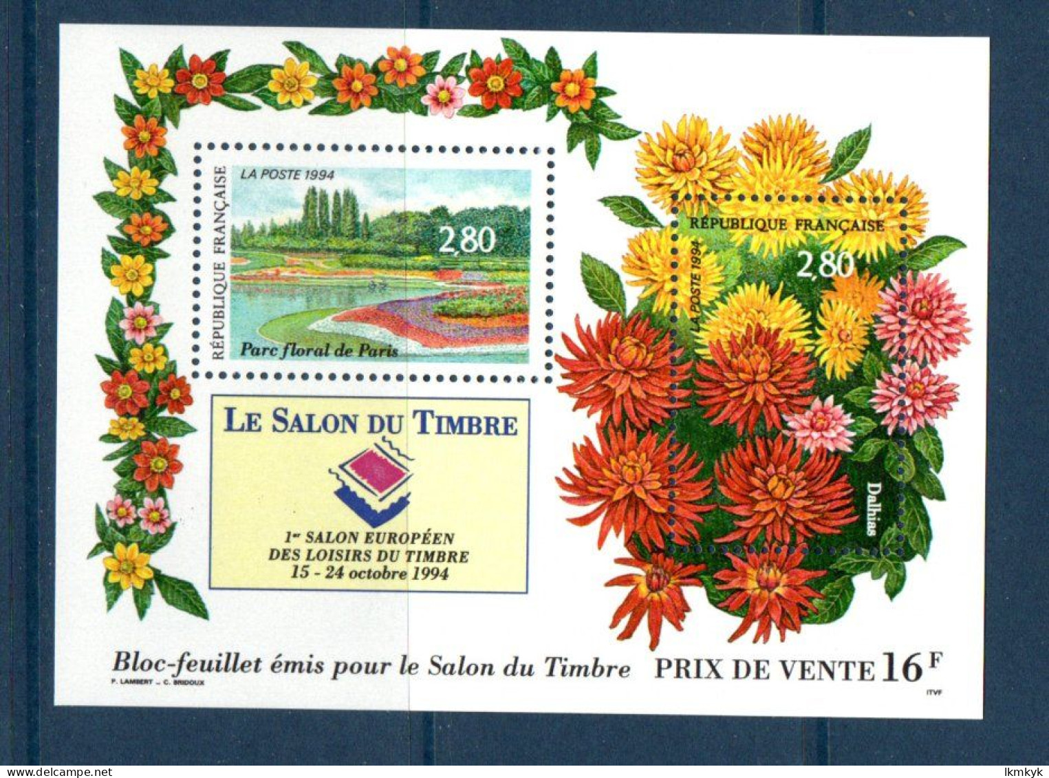 France 1994.Bloc Salon Du Timbre Fleurs** - Blocs Souvenir