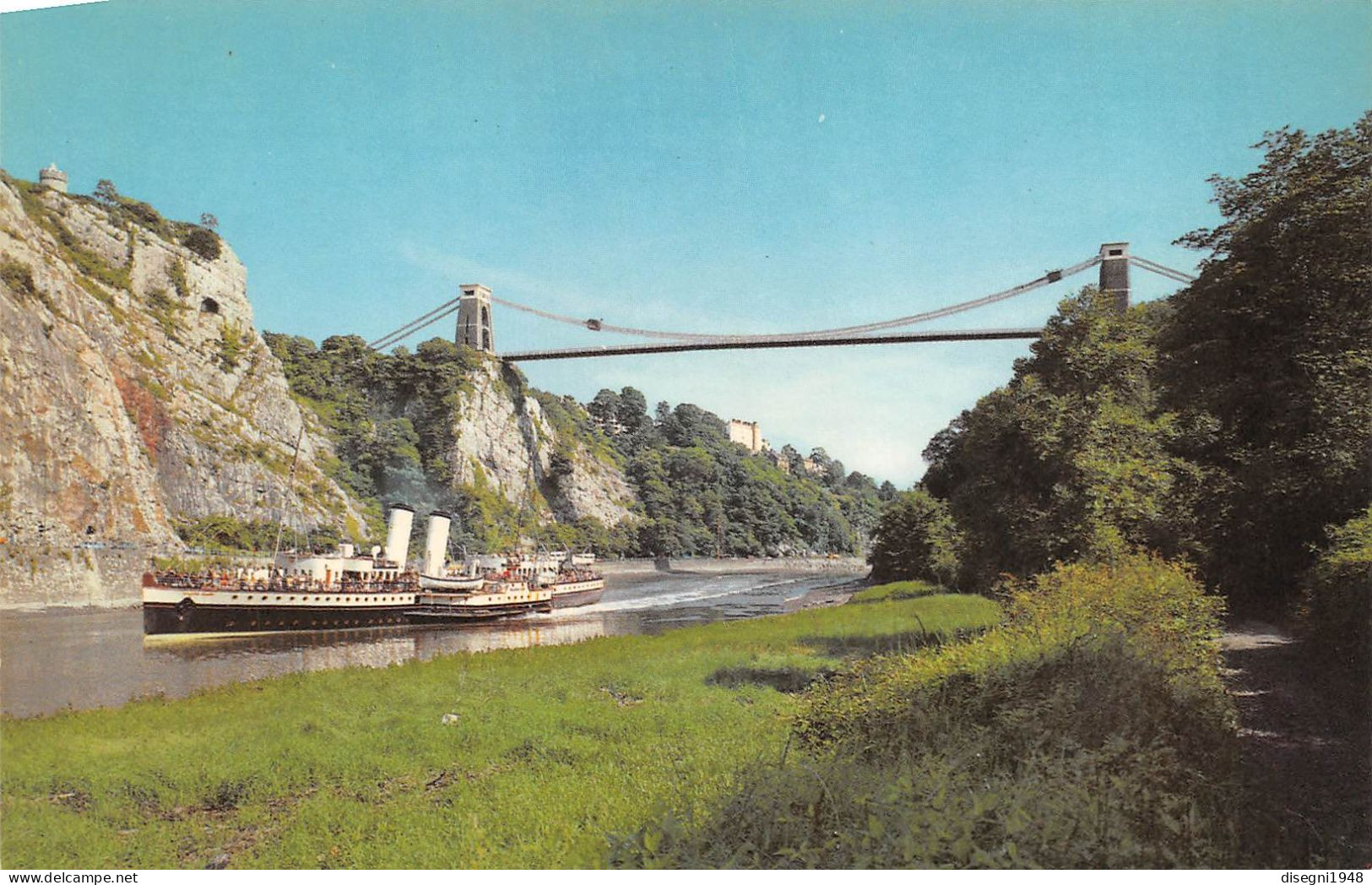 12296 "BRISTOL - CLIFTON SUSPENSION BRIDGE" BATTELLO A VAPORE, CART. ORIG. NON SPED. - Bristol