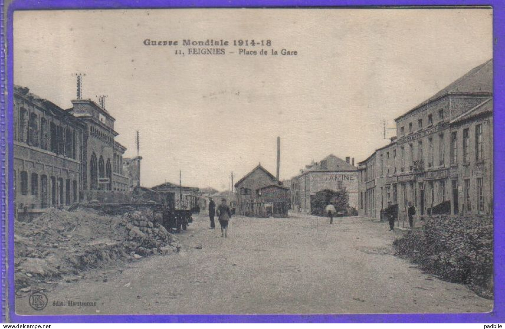 Carte Postale 59. Feignies Place De La Gare   Très Beau Plan - Feignies