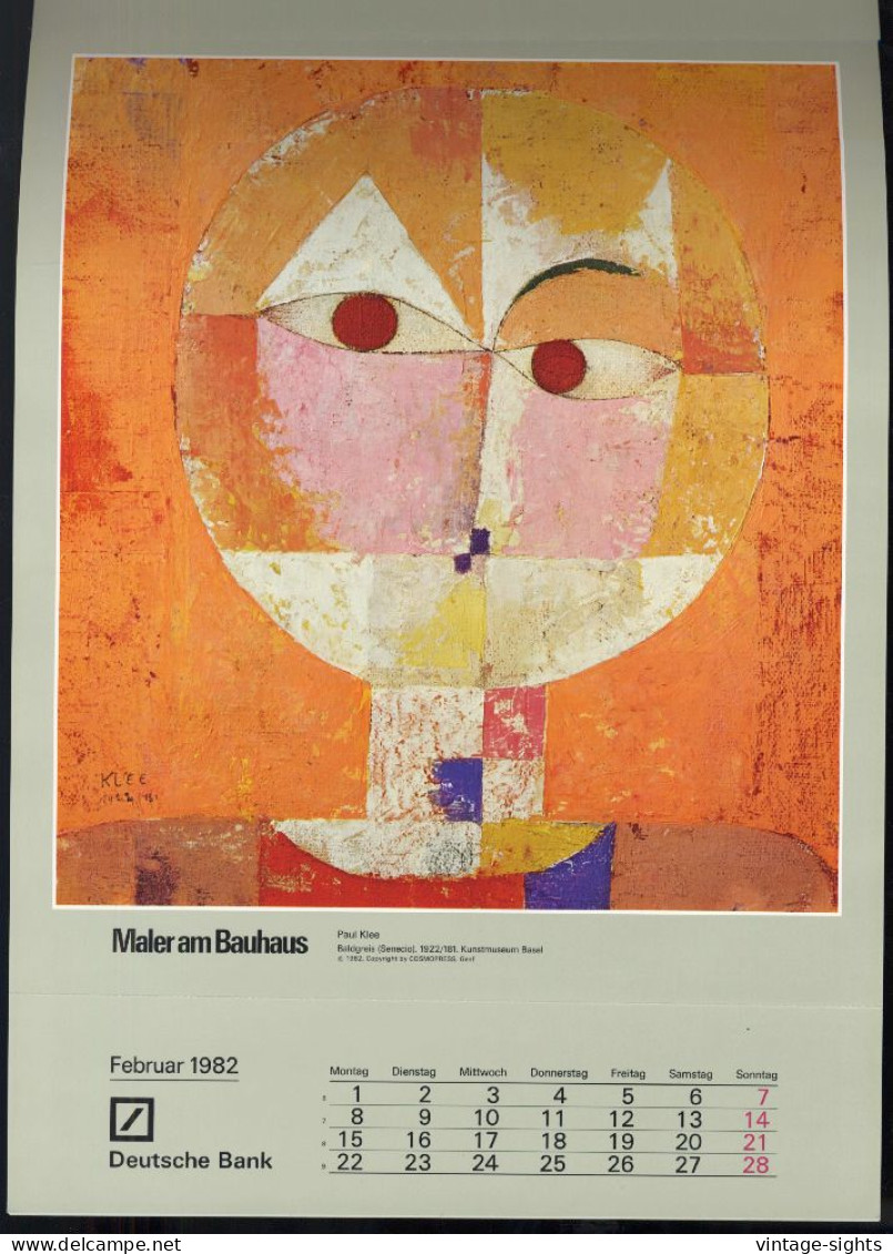 Maler Am Bauhaus (Vintage Calendar Deutsche Bank 1982) - Tamaño Grande : 1981-90