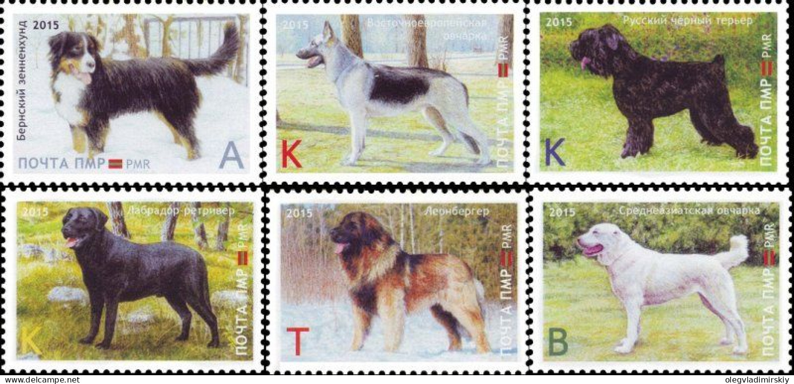 Russian Occupation Of Moldova (Transnistria DMR) 2016 Dog Breeds Set Of 6 Stamps Mint - Unclassified