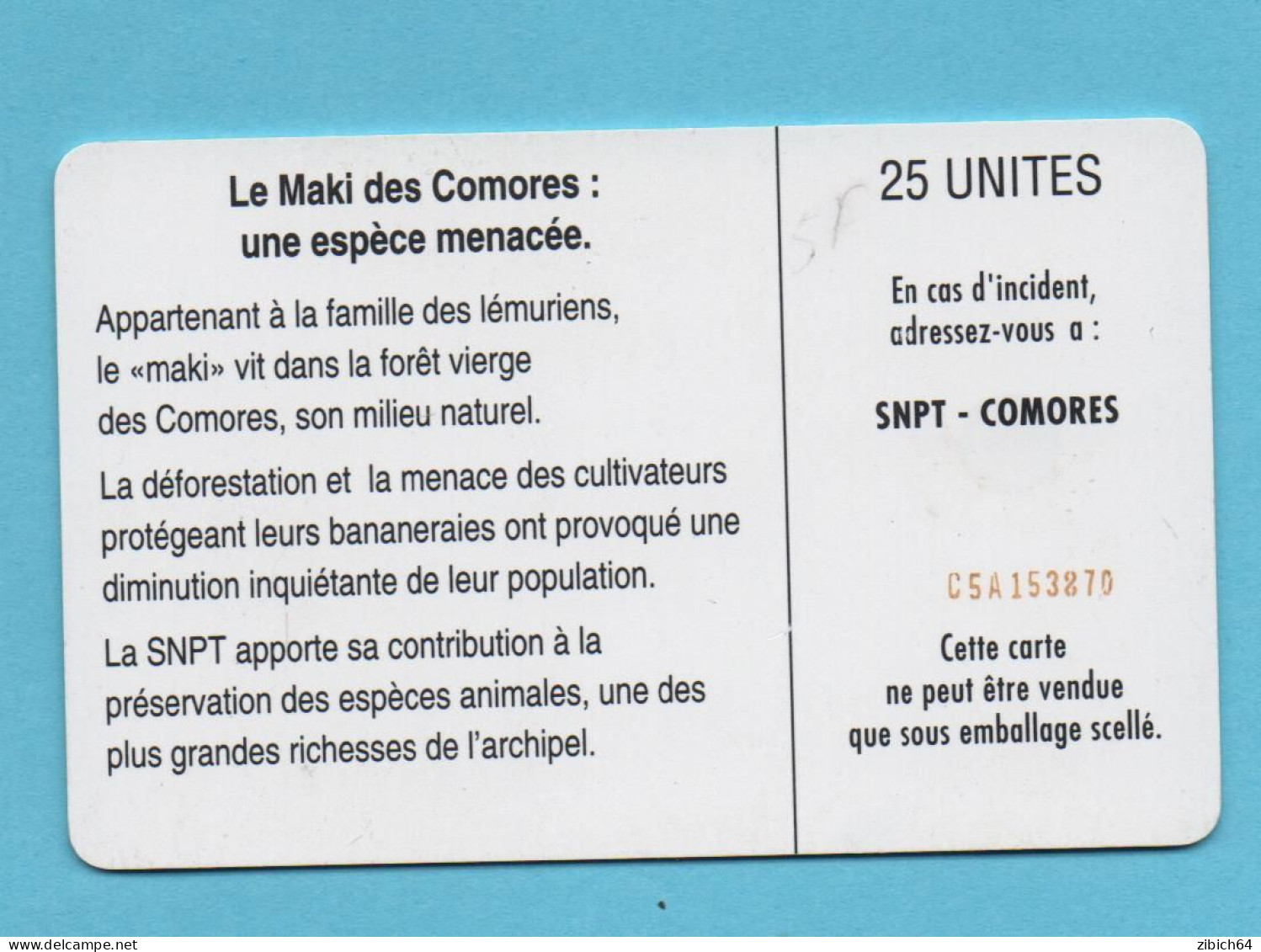 COMOROS Chip Phonecard - Comores