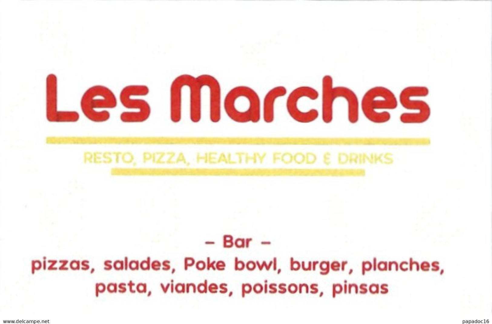 Carte De Visite - Les Marches - Restaurant - Bar - Quimper - Cartes De Visite