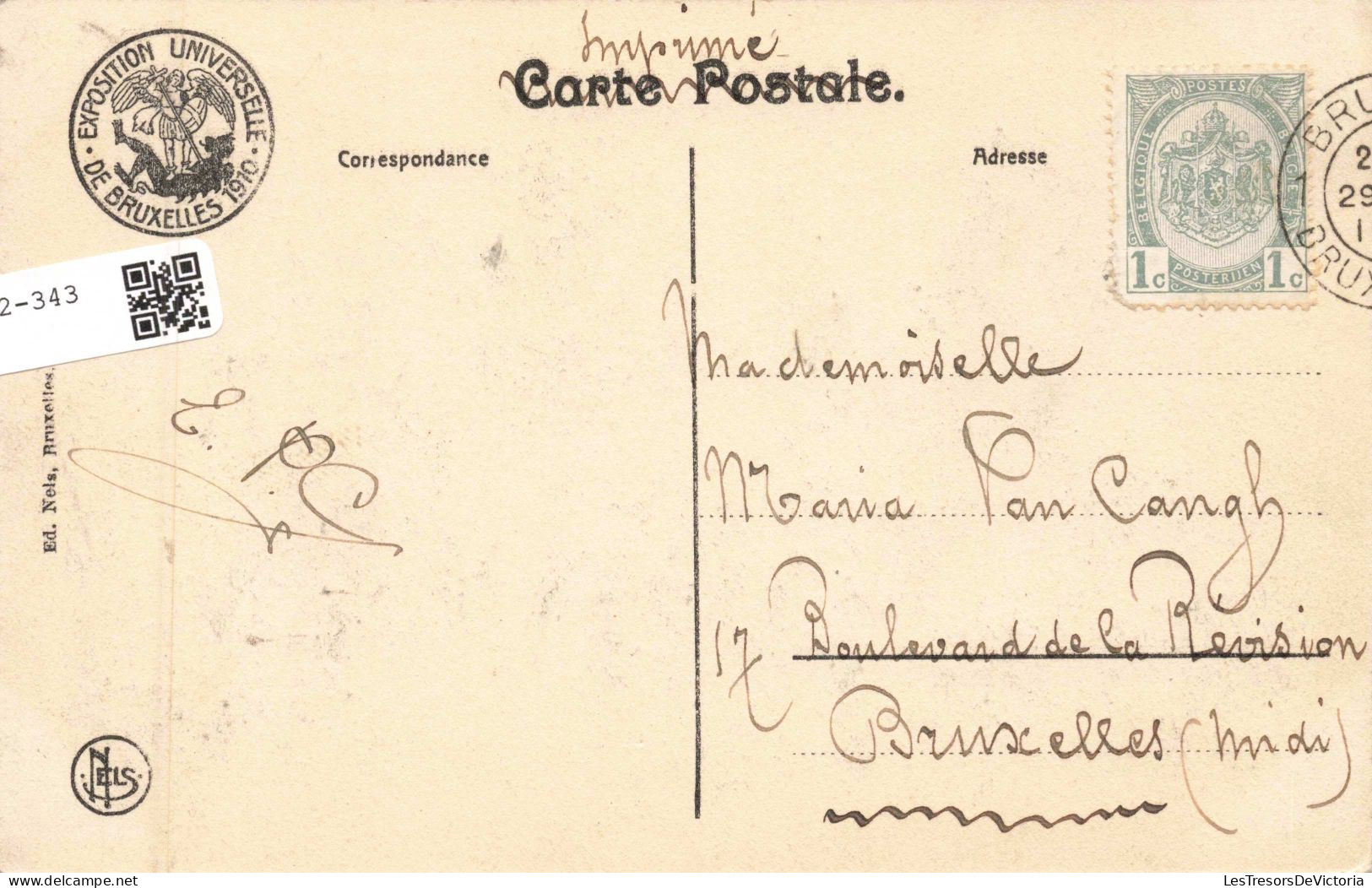 BELGIQUE - Exposition Universelle De Bruxelles 1910 - Pavillon Hollandais - Animé - Carte Postale Ancienne - Mostre Universali