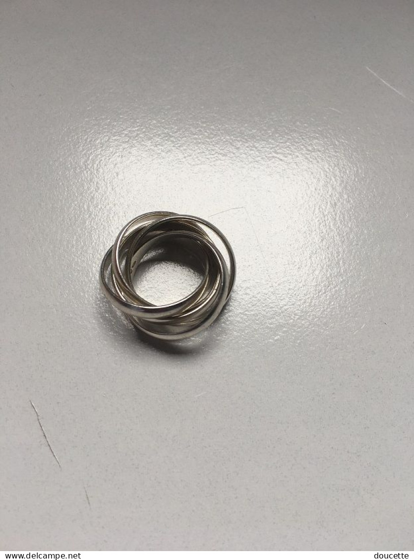 Bague En Argent Massif (5 Anneaux Entrelacés )taille:55 - Anillos