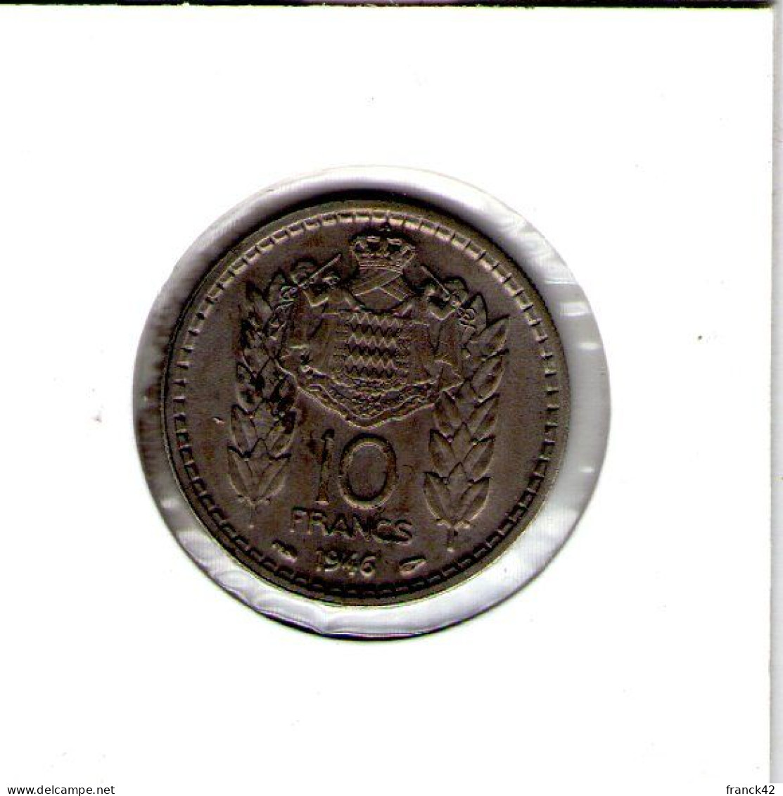 Monaco. Louis II. 10 Francs. 1946 - 1922-1949 Louis II