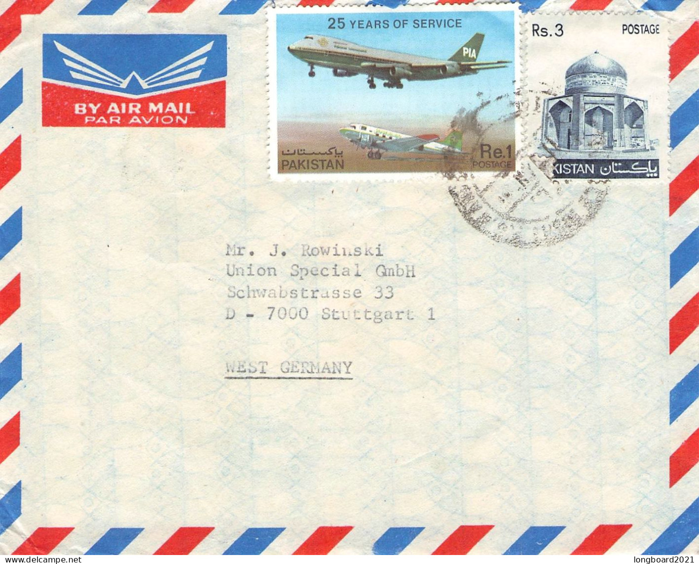 PAKISTAN - AIR MAIL - STUTTGART/DE / *1172 - Pakistán