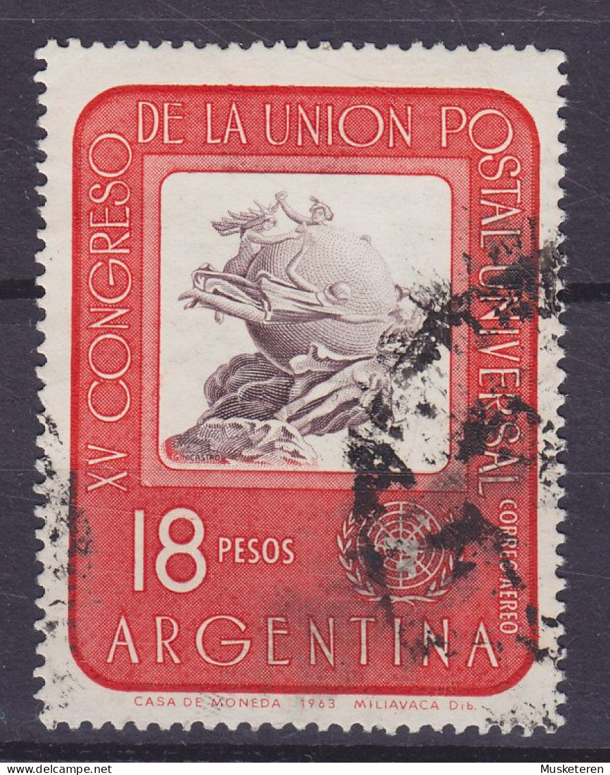 Argentina 1964 Mi. 840, Weltpostkongress, WIEN UPU Weltpostverein UNO-Emblem - Usati