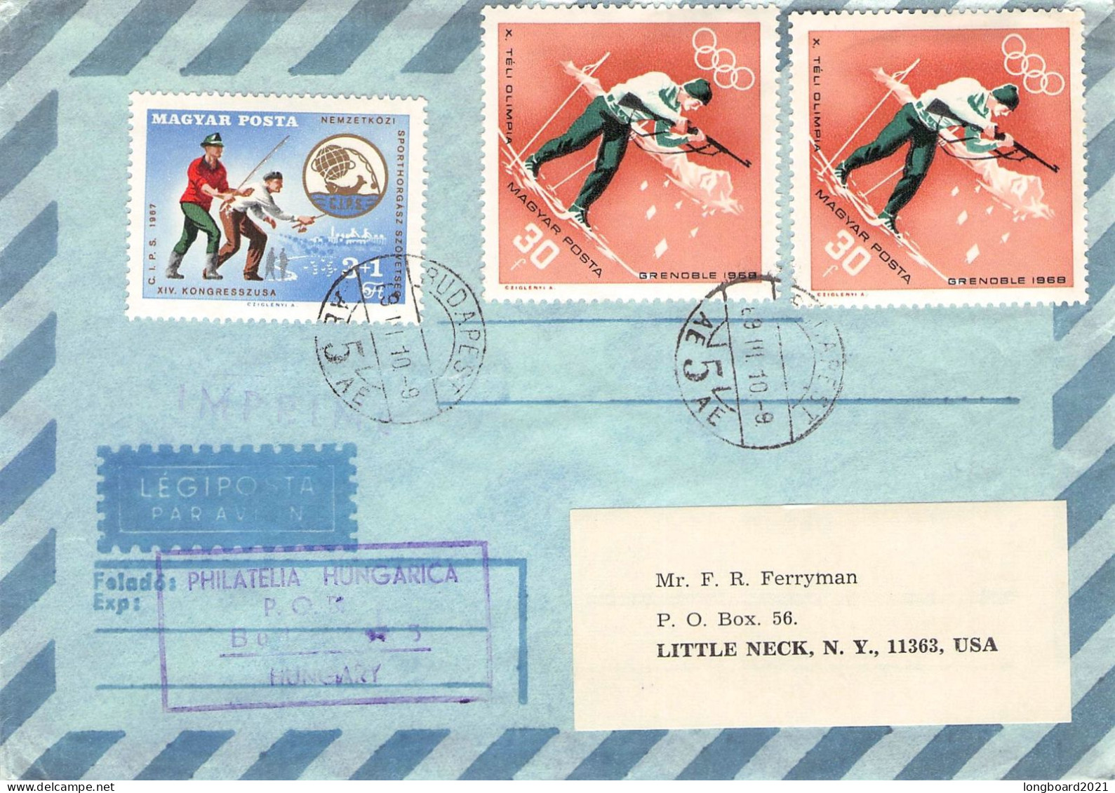 HUNGARY - AIR MAIL1969 - LITTLE NECK/USA / *1178 - Brieven En Documenten