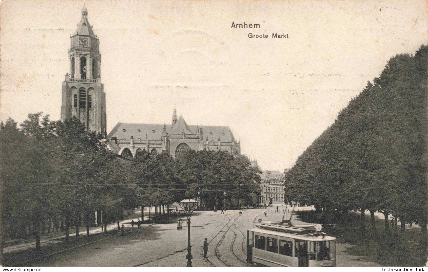 PAYS BAS - Arnhem - Groote Markt - Tramway - Animé - Carte Postale Ancienne - Arnhem
