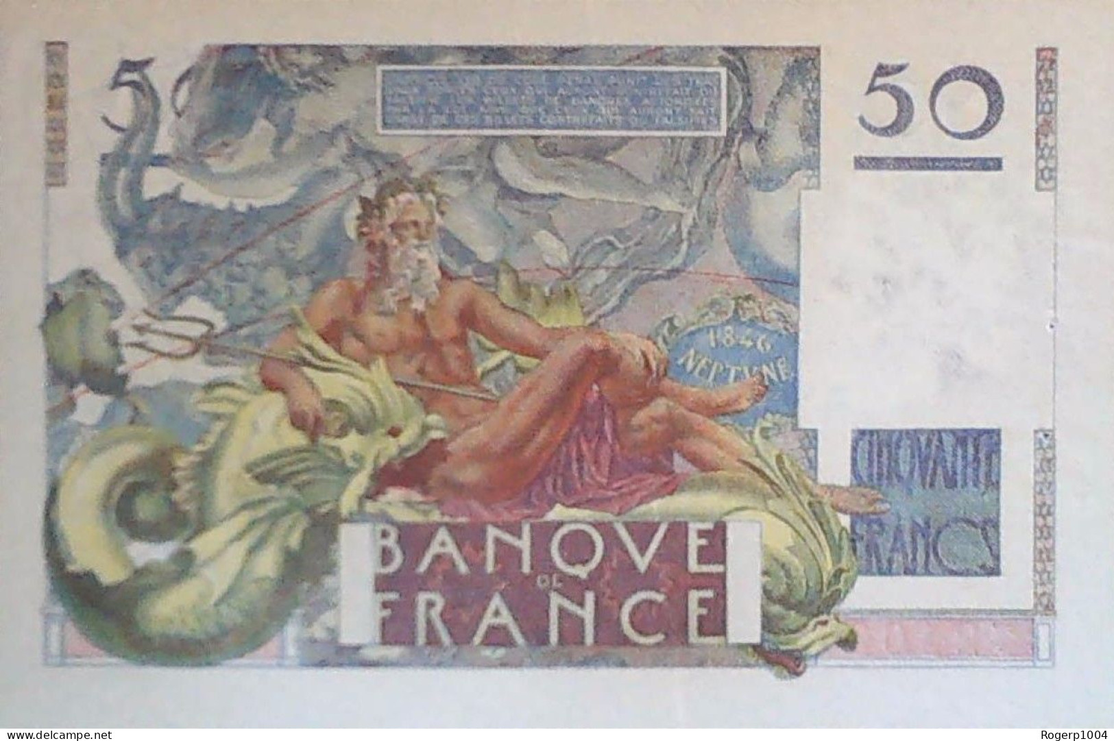 FRANCE * 50 Francs * LE VERRIER * Date 24/08/1950 * État/Grade SPL/AU * Fay 20.16 * - 50 F 1946-1951 ''Le Verrier''