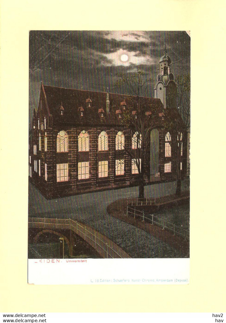Leiden Universiteit Nachtopname 1905 RY45563 - Leiden