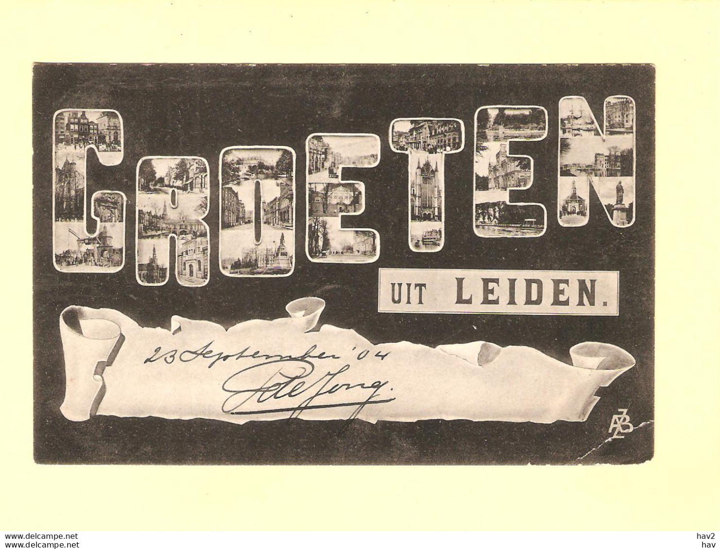 Leiden Fantasie Groeten Uit 1904 RY46890 - Leiden