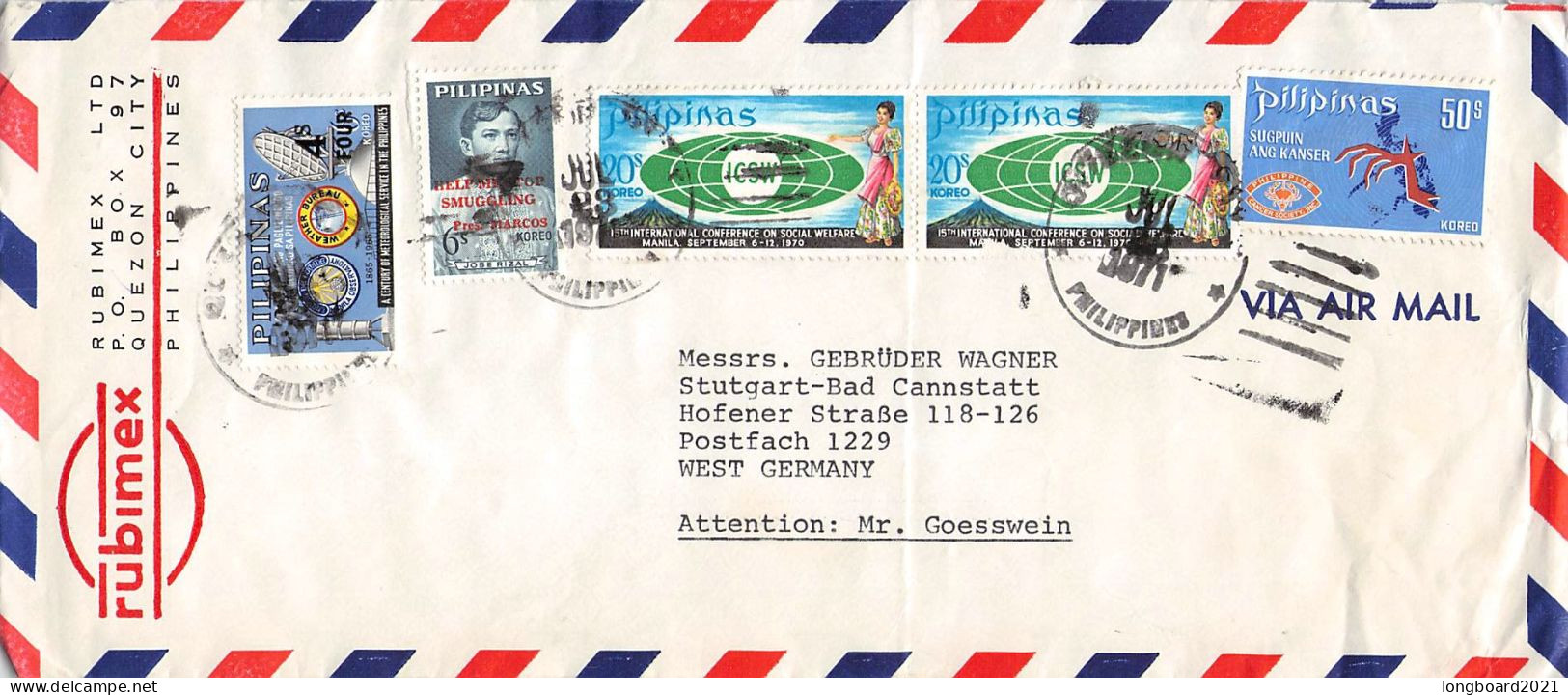 PHILIPPNIES - AIR MAIL  1971 - STUTTGART/DE / *1186 - Filippijnen