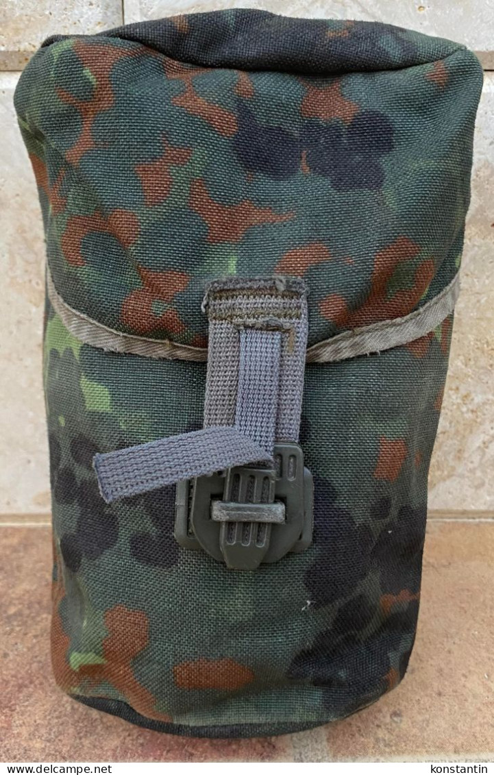 GERMAN ARMY BUNDESWEHR WATER CANTEEN COVER FLECKTARN CAMO Used Free Registered Postage - Equipement