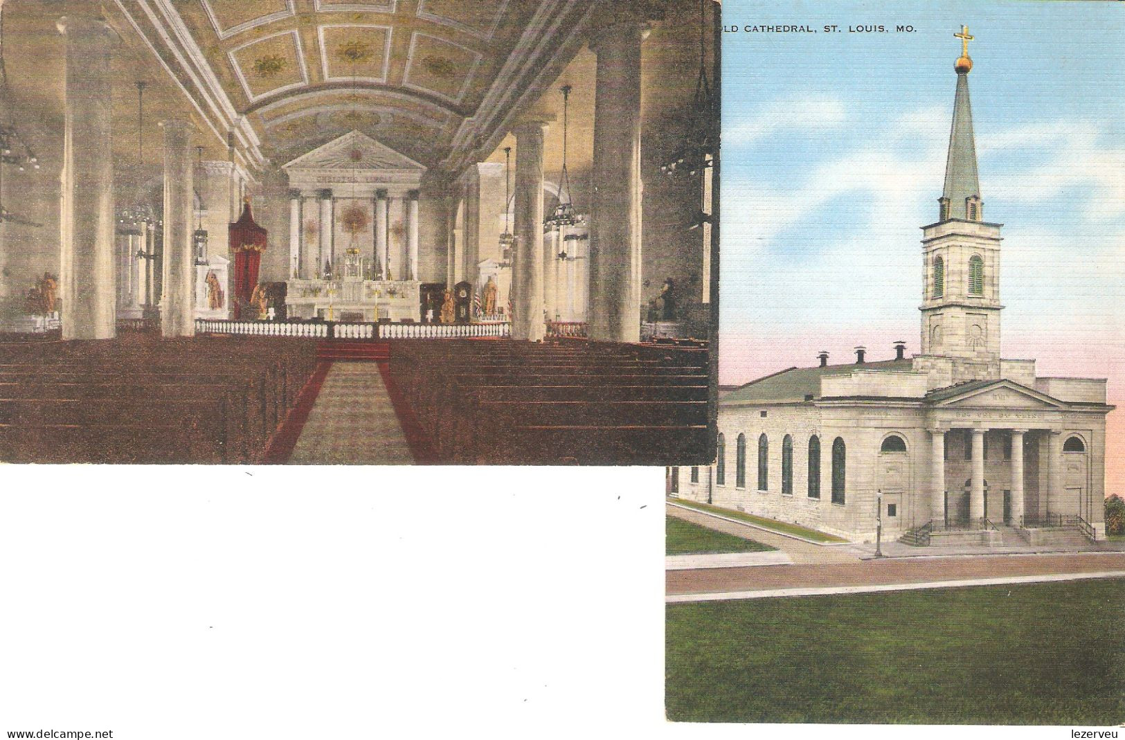 CPA LOT DE 2 USA ST LOUIS De FRANCE OLD CATHEDRAL 1831 ETATS UNIS  ( DOS VIERGE) - St Louis – Missouri