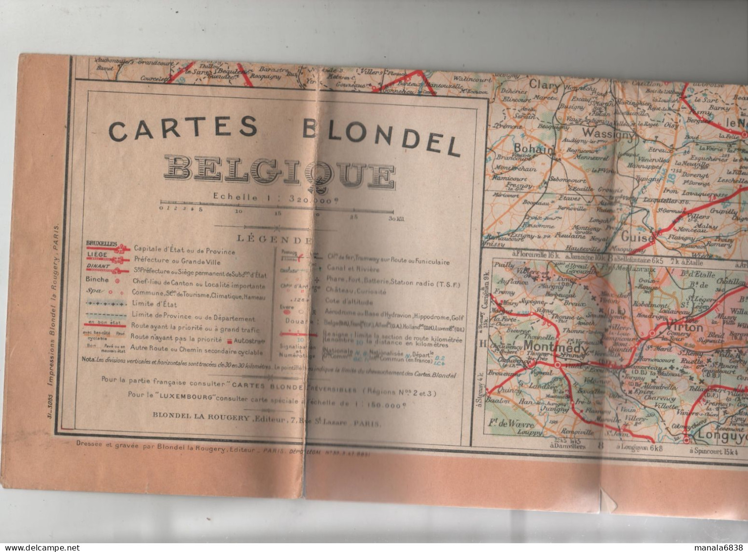 Carte Blondel Belgique - Andere & Zonder Classificatie