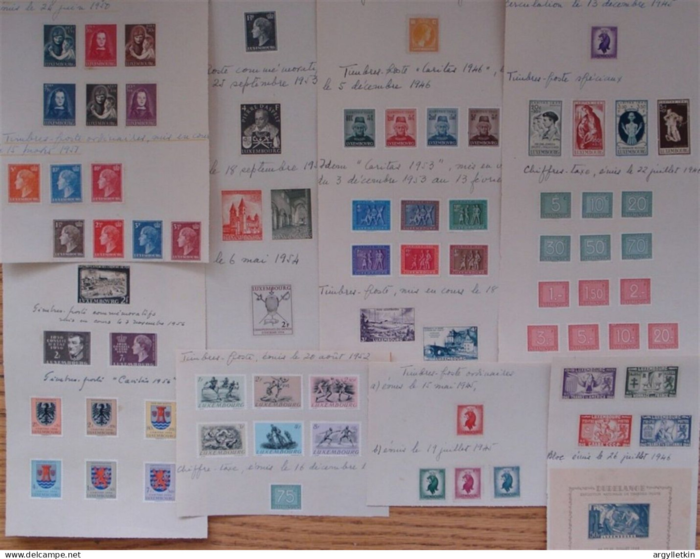 COLLECTION OF LUXEMBOURG STAMPS 1946-1958 WAR ORPHANS EUROPA - Sammlungen