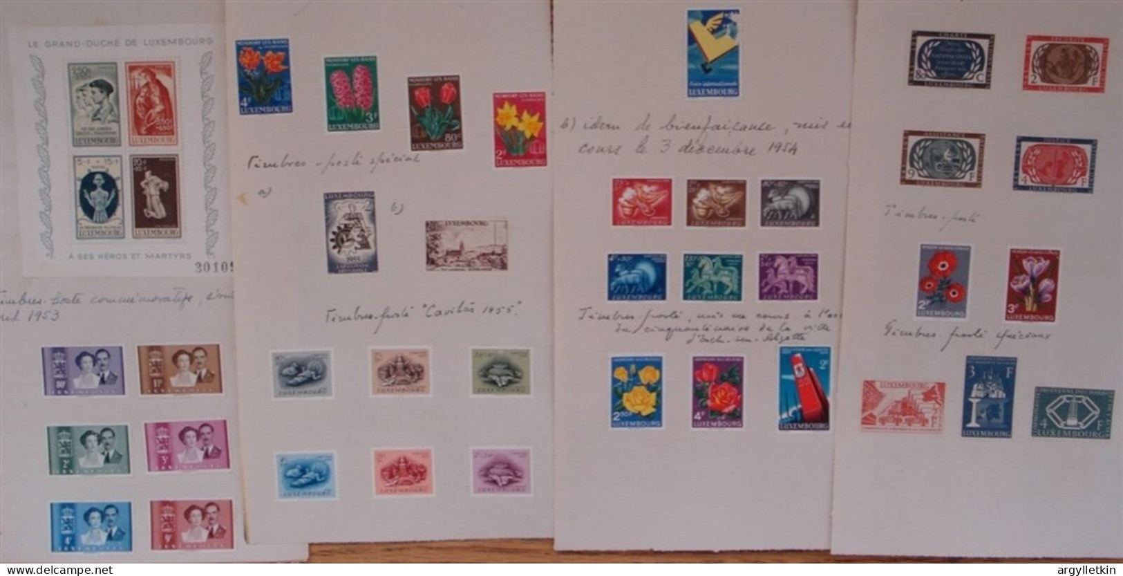 COLLECTION OF LUXEMBOURG STAMPS 1946-1958 WAR ORPHANS EUROPA - Collections