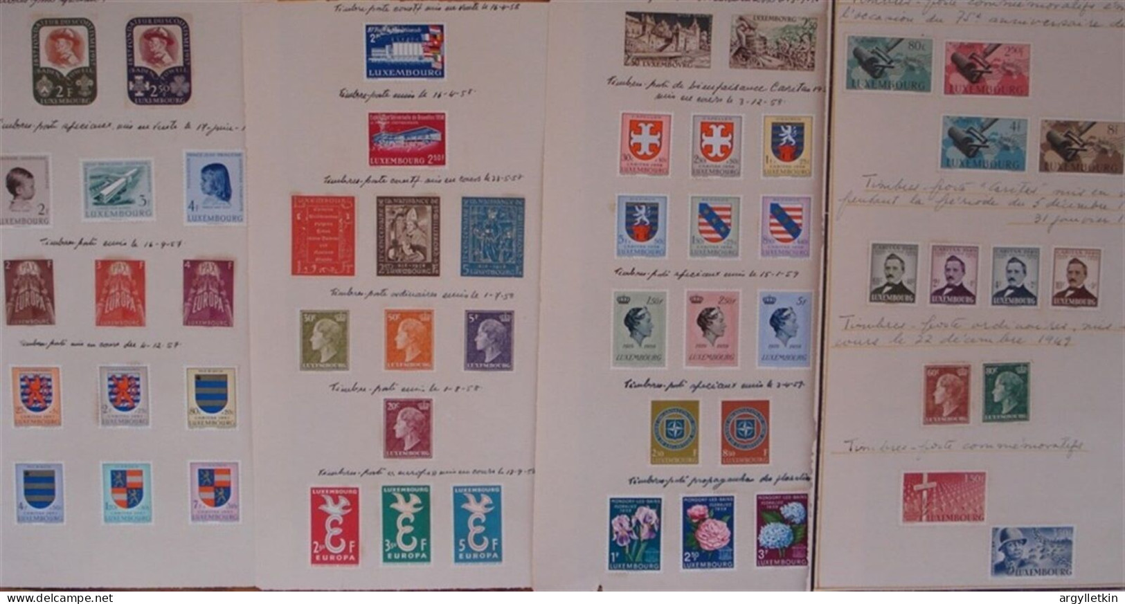 COLLECTION OF LUXEMBOURG STAMPS 1946-1958 WAR ORPHANS EUROPA - Verzamelingen