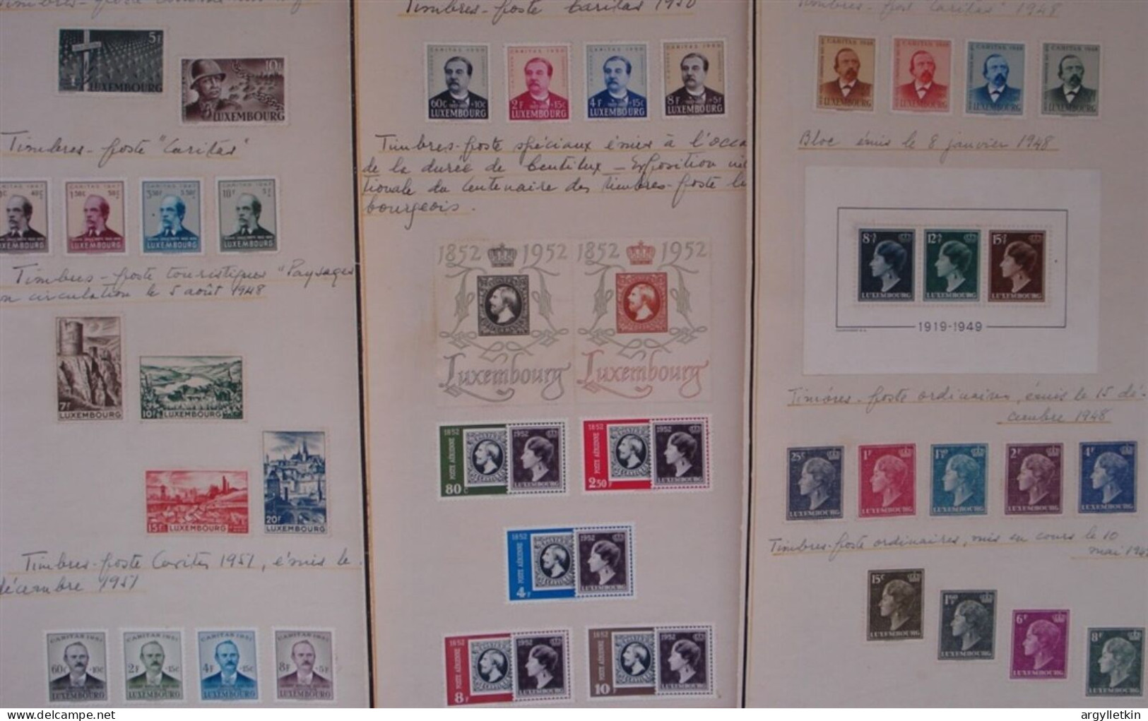 COLLECTION OF LUXEMBOURG STAMPS 1946-1958 WAR ORPHANS EUROPA - Colecciones