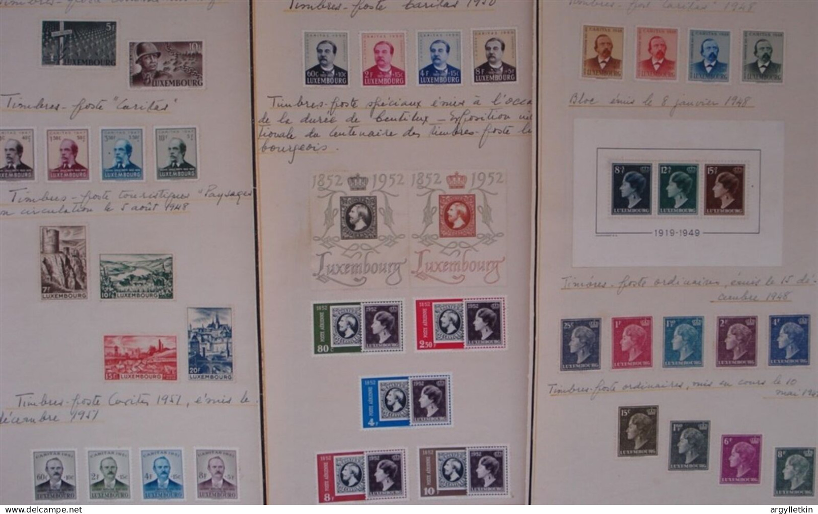 COLLECTION OF LUXEMBOURG STAMPS 1946-1958 WAR ORPHANS EUROPA - Collections