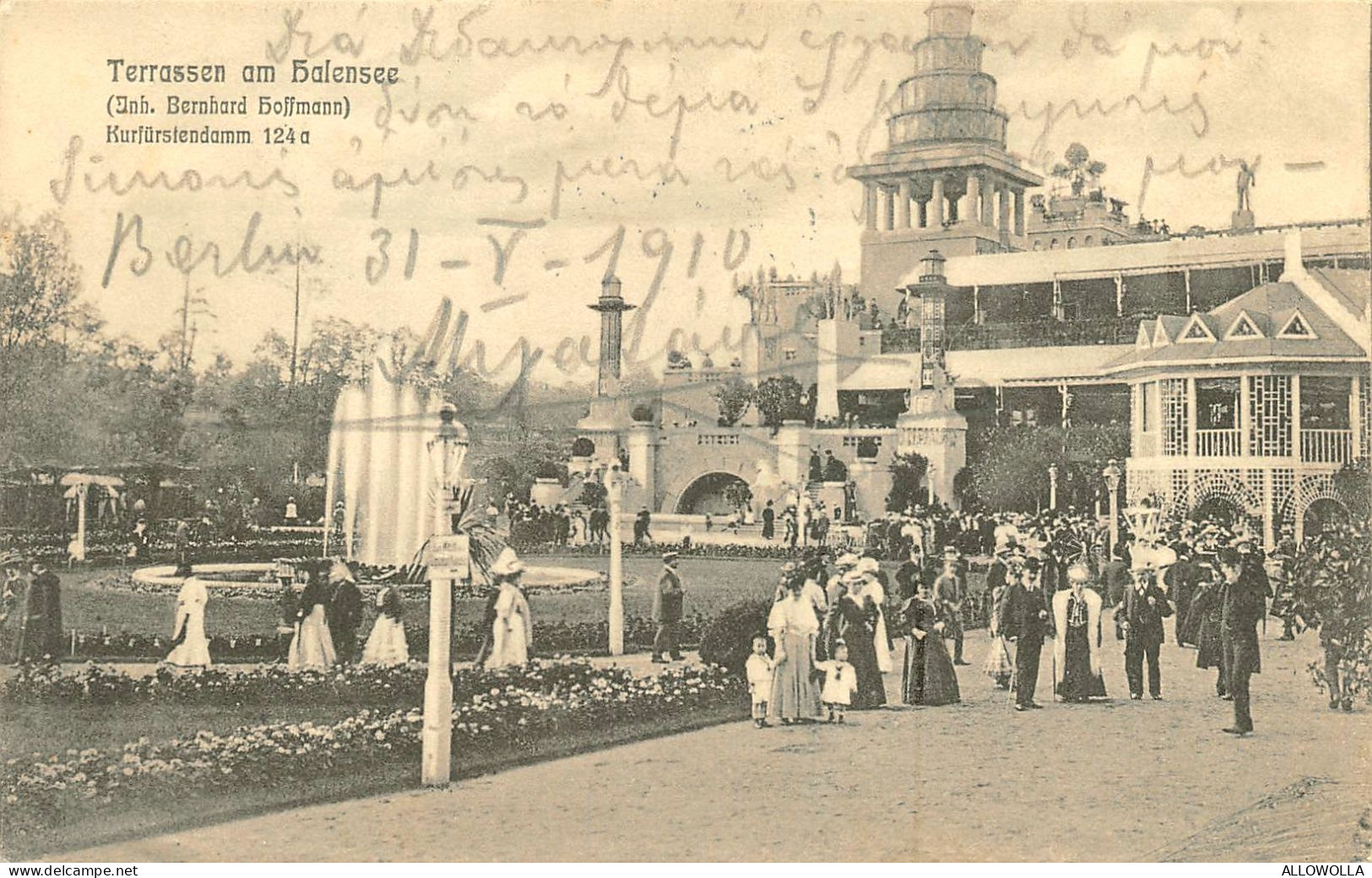 21599 " BERLIN-TERRASSEN AM HALENSEE " ANIMIERT -VERA FOTO-CART.SPED.1910 - Halensee