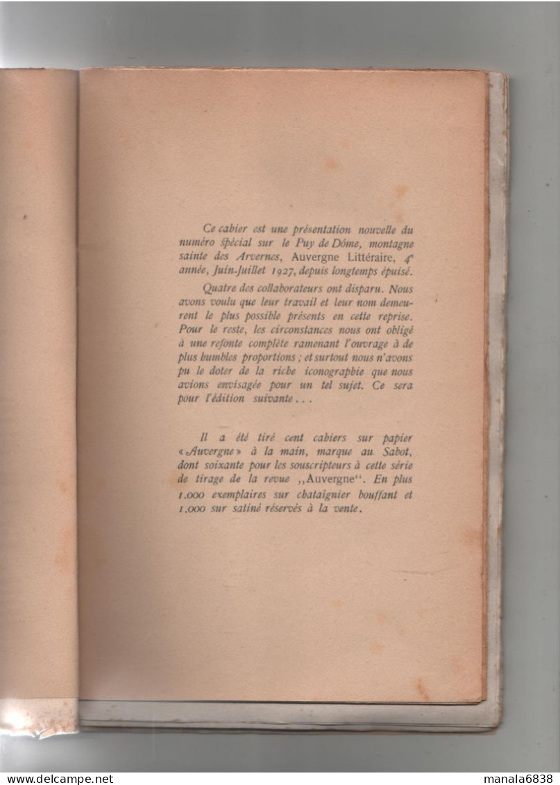 Le Puy De Dôme Géographie Archéologie Histoire Tourisme 1943 Trénard Dr Balme - Auvergne